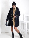 Nathaly Alpaca golden button coat Black