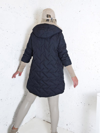 Tracey hooded quilted coat Black