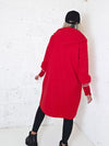 Lara Red hooded Longline coat