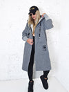 Lara Grey hooded Longline coat