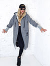 Lara Grey hooded Longline coat