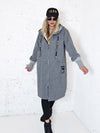Lara Grey hooded Longline coat