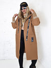 Lara Camel hooded Longline coat