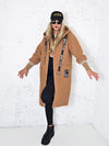 Lara Camel hooded Longline coat