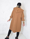 Lara Camel hooded Longline coat