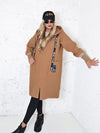Lara Camel hooded Longline coat