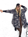 Thea Oversize Quilted hooded jacket Black