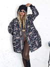 Thea Oversize Quilted hooded jacket Black