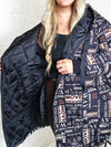 Thea Oversize Quilted hooded jacket Black