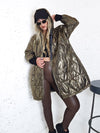 Thea Oversize Quilted hooded jacket Gold