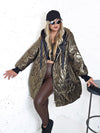 Thea Oversize Quilted hooded jacket Gold