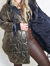 Thea Oversize Quilted hooded jacket Gold