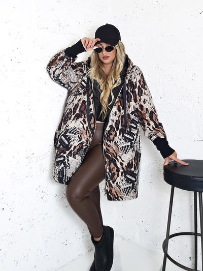 Thea Oversize Quilted hooded jacket Mix