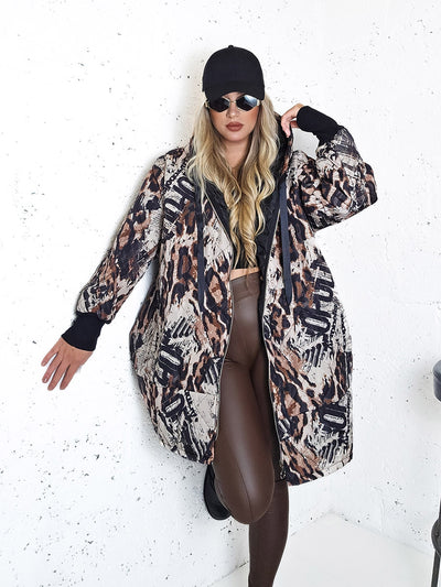 Thea Oversize Quilted hooded jacket Mix