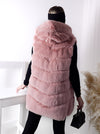 Ollie hooded Faux fur gilet Pink