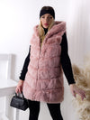 Ollie hooded Faux fur gilet Pink