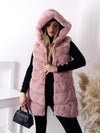 Ollie hooded Faux fur gilet Pink