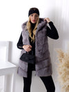 Ollie hooded Faux fur gilet Grey