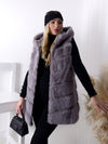 Ollie hooded Faux fur gilet Grey