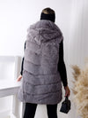 Ollie hooded Faux fur gilet Grey