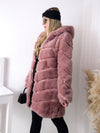 Zoe hooded Faux fur coat Pink