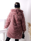 Zoe hooded Faux fur coat Pink