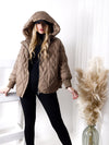 Vera oversize Quilted jacket with down and feather filling Mocha