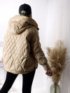 Vera oversize Quilted jacket with down and feather filling Beige