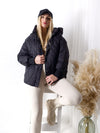 Vera oversize Quilted jacket with down and feather filling Black