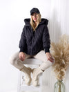 Vera oversize Quilted jacket with down and feather filling Black