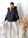 Vera oversize Quilted jacket with down and feather filling Black