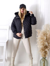 Vera oversize Quilted jacket with down and feather filling Black