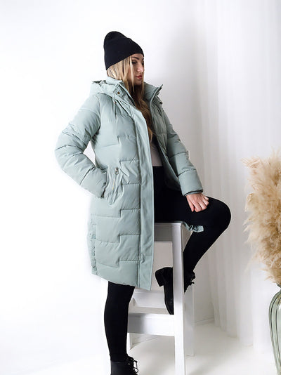 Emma quilted padded coat Mint