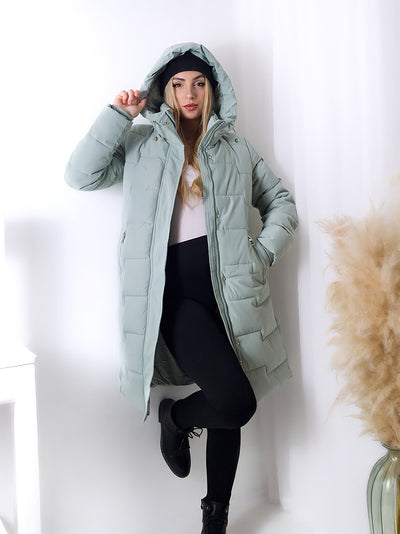 Emma quilted padded coat Mint