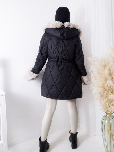 Alina faux fur hooded quilted coat