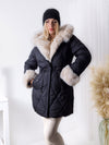 Alina faux fur hooded quilted coat