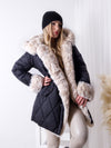 Alina faux fur hooded quilted coat