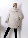 Leo Oversize Quilted hooded jacket Beige