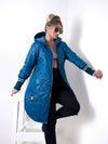 Lili Oversize Quilted hooded jacket Petrol