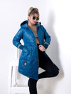 Lili Oversize Quilted hooded jacket Petrol