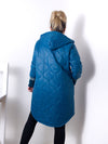 Lili Oversize Quilted hooded jacket Petrol