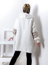 Leo detail sleeves hooded coat Cream-White