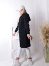 Ella Chunky knit hooded cardigan Black