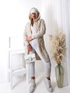 Ella Chunky knit hooded cardigan Beige