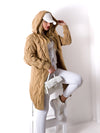 Ella Chunky knit hooded cardigan Camel