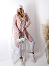 Ella Chunky knit hooded cardigan Pink