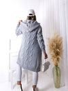 Ella Chunky knit hooded cardigan Grey