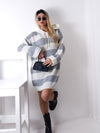 Leah hooded knitted dress Grey