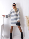 Leah hooded knitted dress Grey