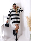 Leah hooded knitted dress Black